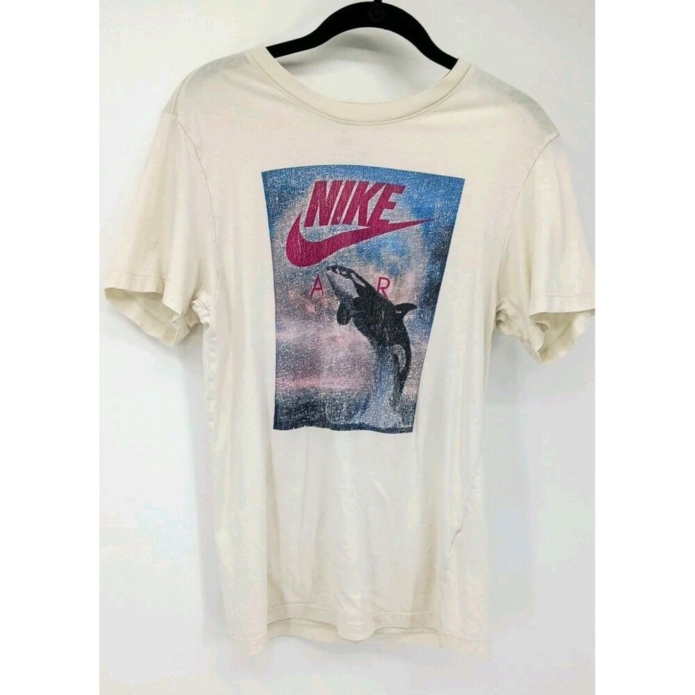 Nike Whale Photo Tee Air Orca Graphic 90s Y2K Coconut Milk XS Retro Vintage